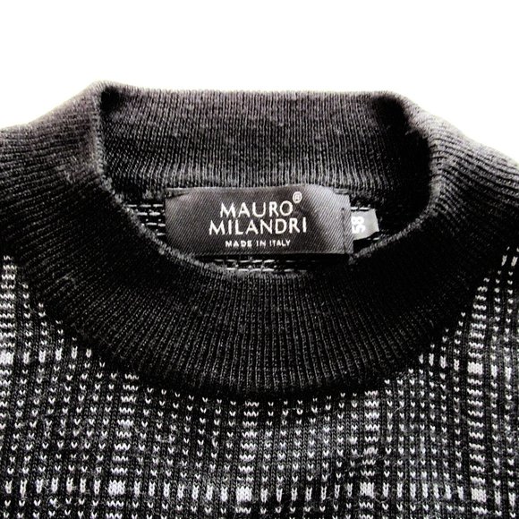 Mauro Milandri Merino Wool Blend Sweater Size 58 XXL Men's Black Made Italy NWOT - Picture 4 of 5